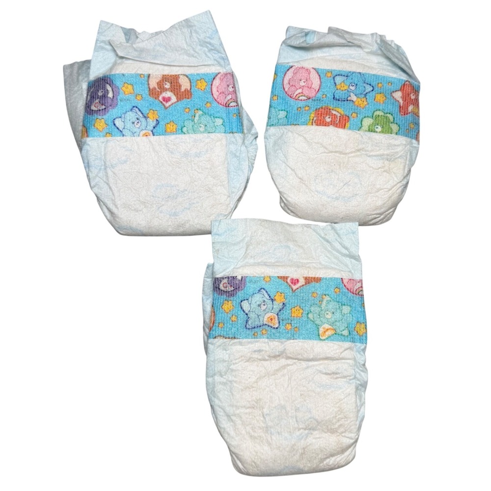 Vintage 2002 Care Bears Disposable Baby Diapers Lot of 3 Unused Rare HTF TCFC